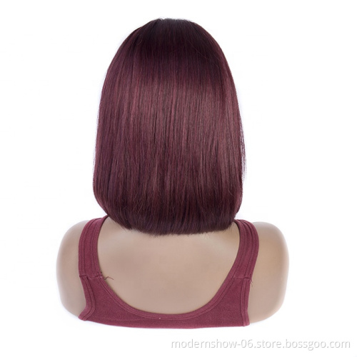 wholesale human hair short bob lace wig 99j bob lace front wig